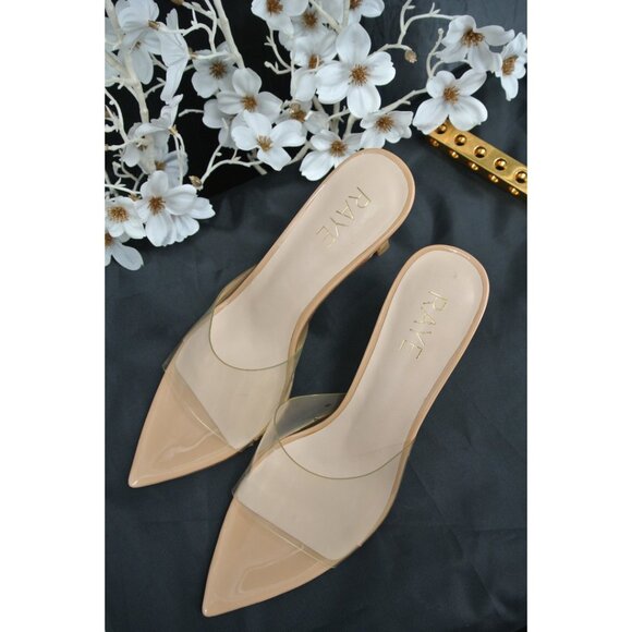 RAYE Nude Leather Ankle Strap High Heel Sandals Size 7.5 - Picture 5 of 11